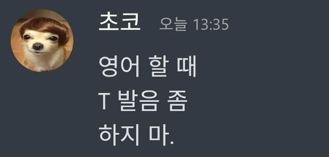 영어 할 때 T 발음 좀 하지마