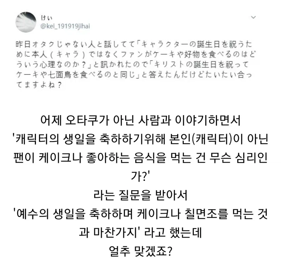 오타쿠가 가상 캐릭터의 생일을 축하하는 심리