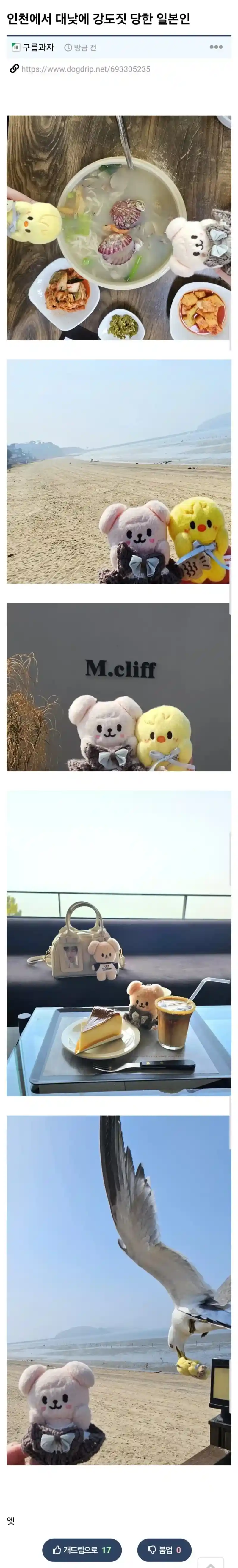 인천에서 대낮에 강도짓 당한 일본인