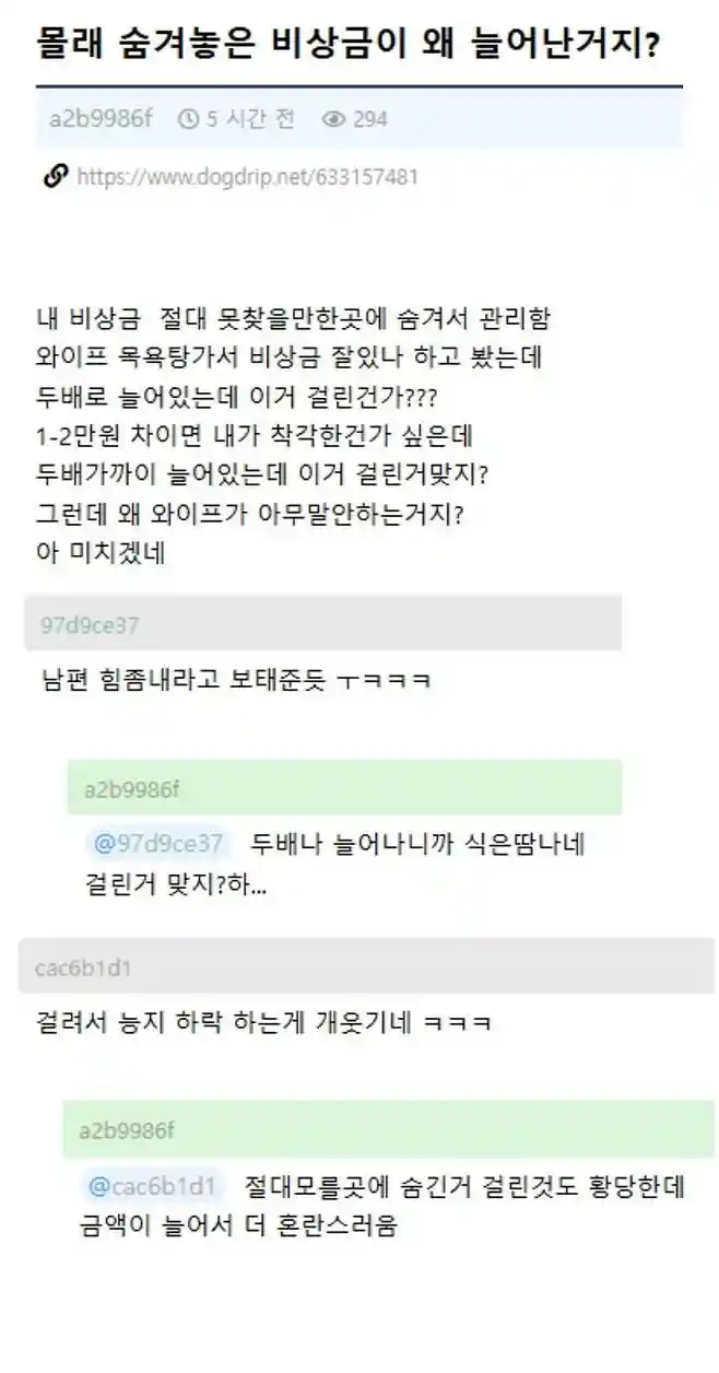 숨겨둔 비상금이 늘어나서 놀란 유부남.jpg