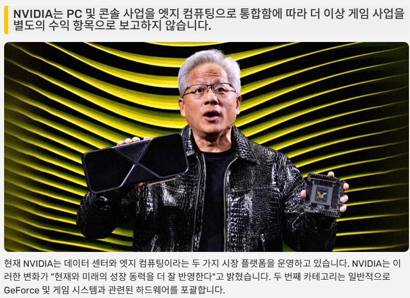 엔비디아 "취미 활동은 실적에도 안쓰겠다"