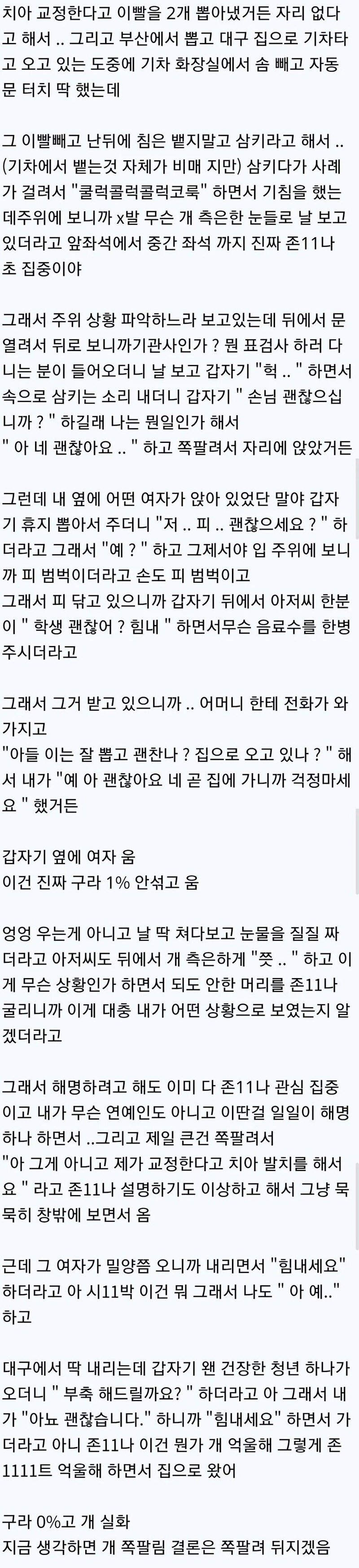 기차에서 피토하자 벌어진 일