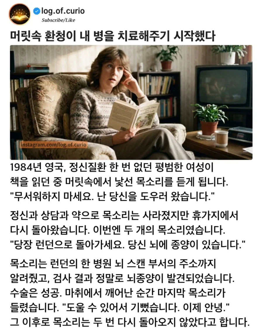 머릿속 환청이 병을 치료해준 여성.jpg