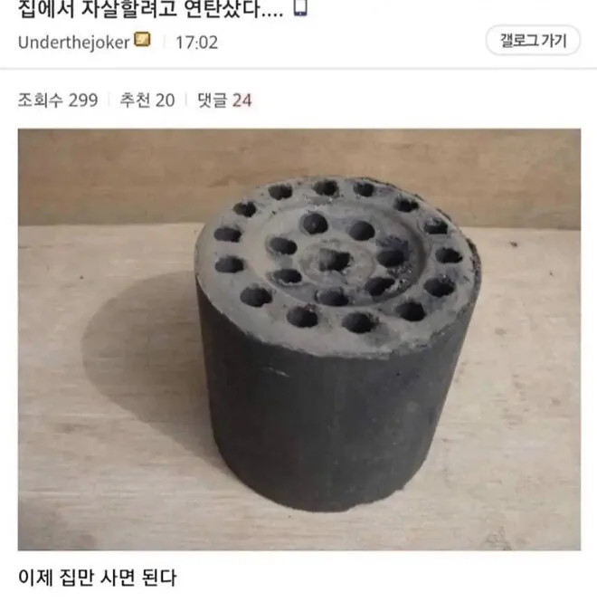 자살하려고 연탄샀다