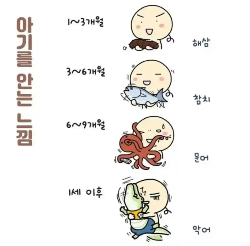 아기를 안는 느낌