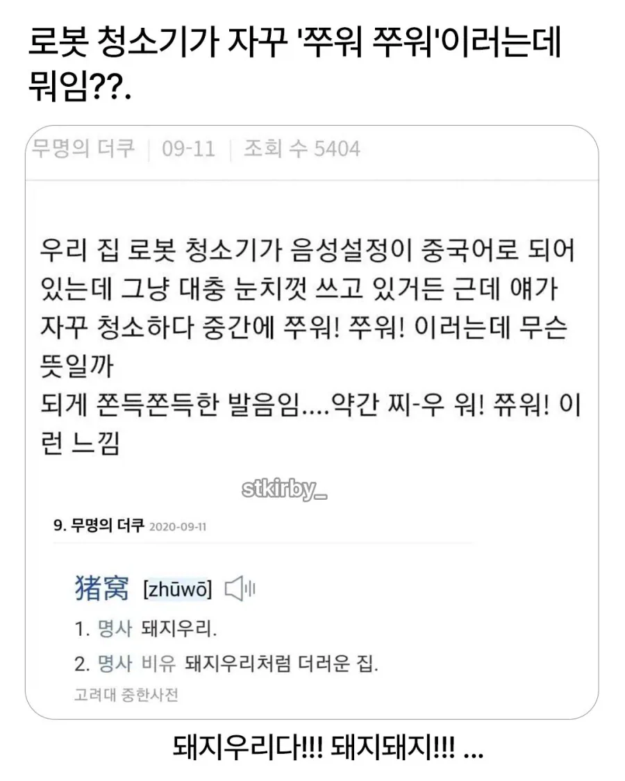 중국산 로봇 청소기 산 자의 최후