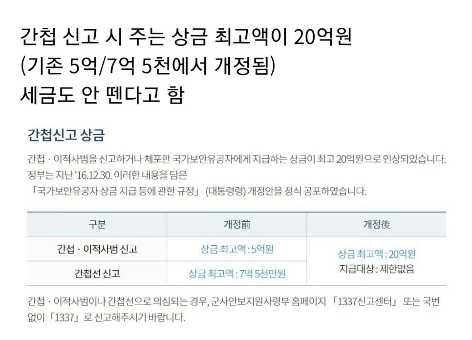 간첩신고가 로또보다 더 대박인 이유