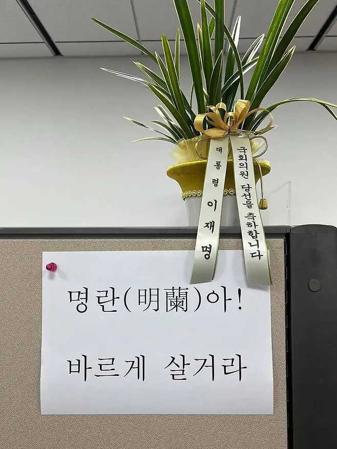 국힘 김태규, 이 대통령 축하난 거부했다 수령