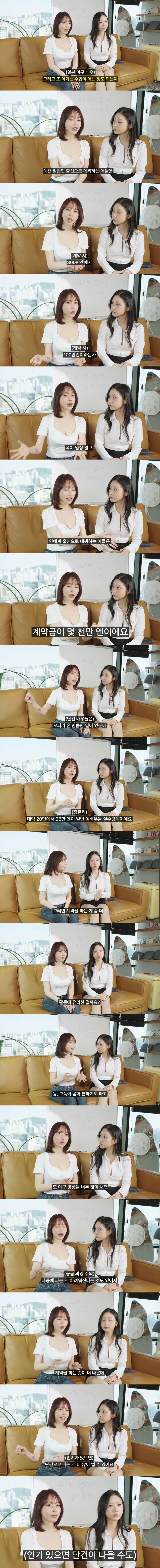 현직 AV 배우가 말하는 현실 수입