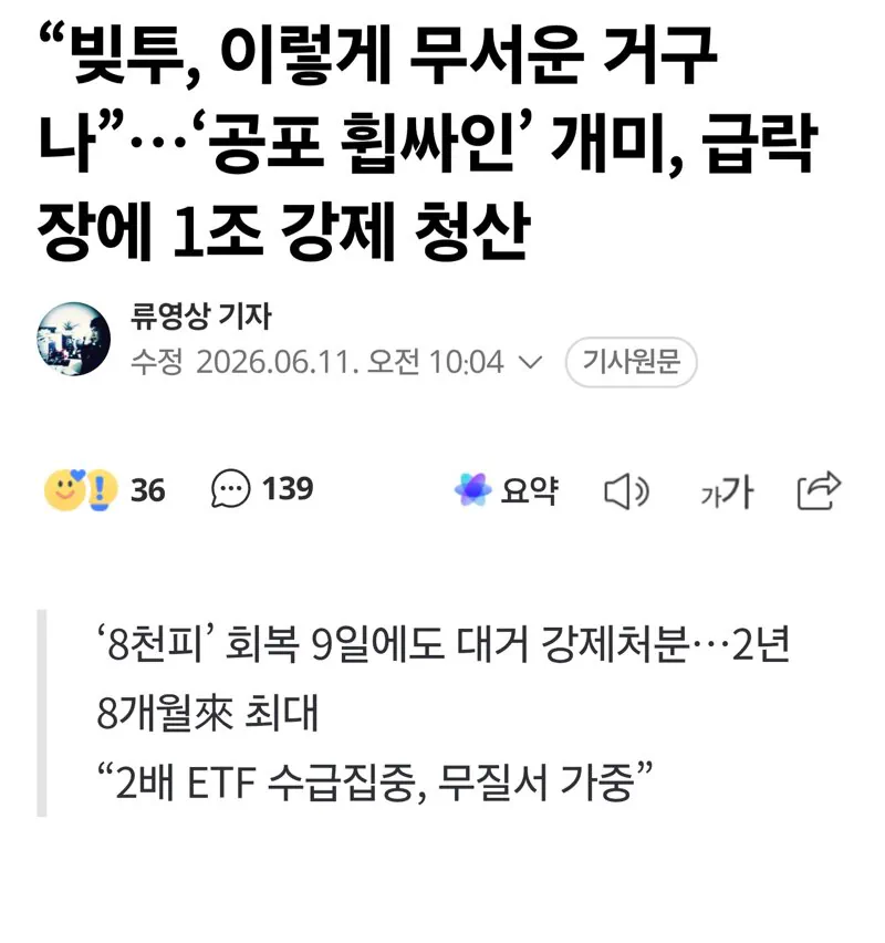 “빚투, 이렇게 무서운 거구나”…‘공포 휩싸인’ 개미, 급락장에 1조 강제…