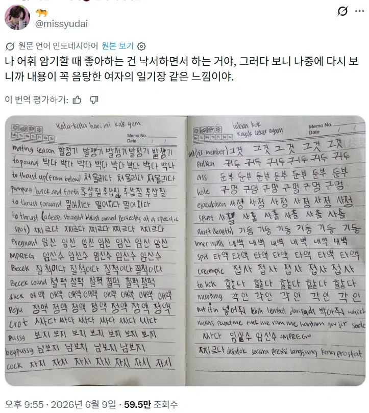 한국어를 공부하는 외국인