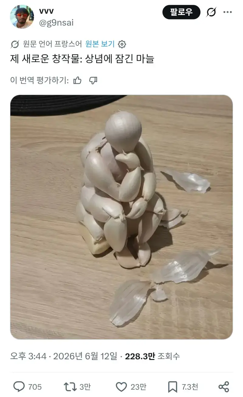 X] 상념에 잠긴 마늘.twt