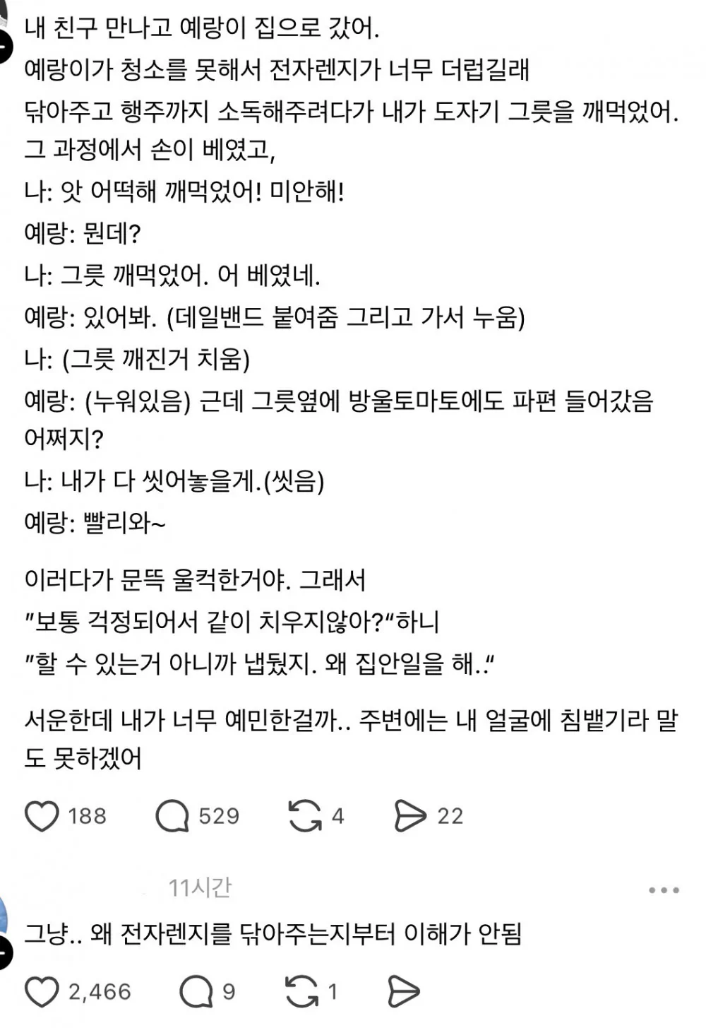 예랑이가 청소를 못해서 전자렌지가 너무 더럽길래.jpg