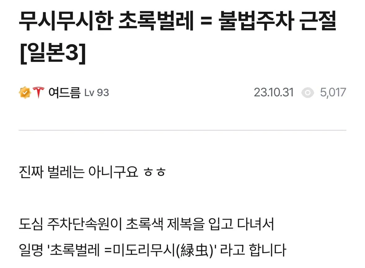 일본에 불법주차가 없는 이유