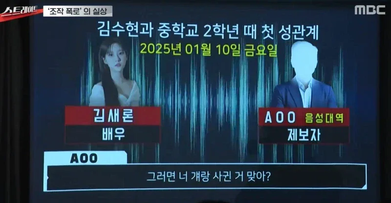 김수현 관련 음성 녹음 및 메세지 모두 조작