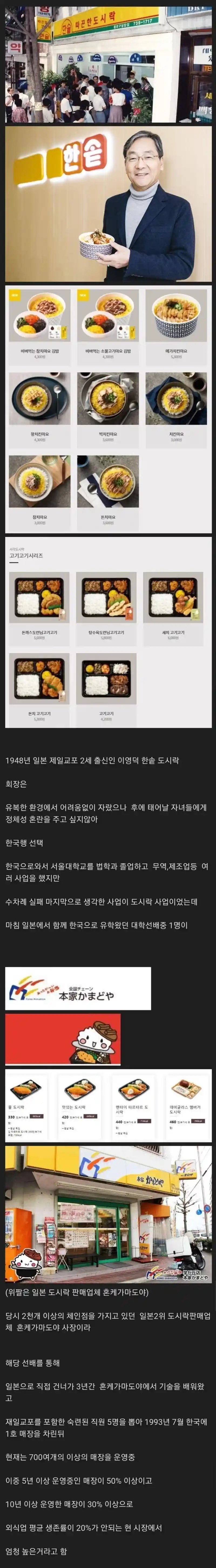 쉽게 보는 한솥 도시락의 역사