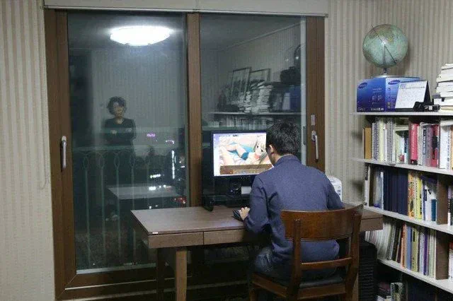 공포영화의 한 장면