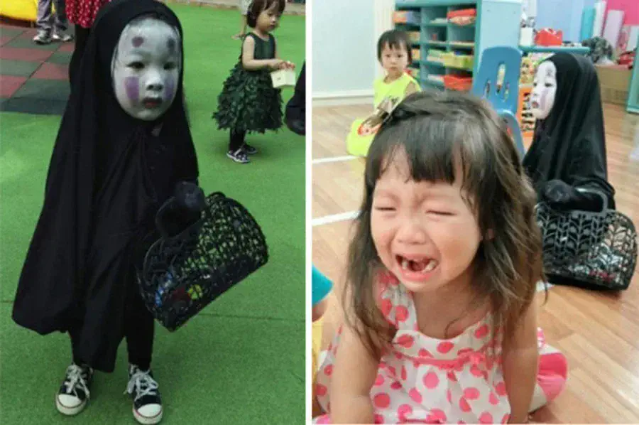 할로윈에 친구를 울려버린 꼬마