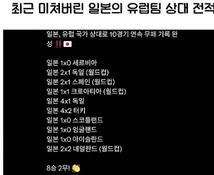 일본 축구 이거 보니깐 잘하는거 체감이 확 오네요