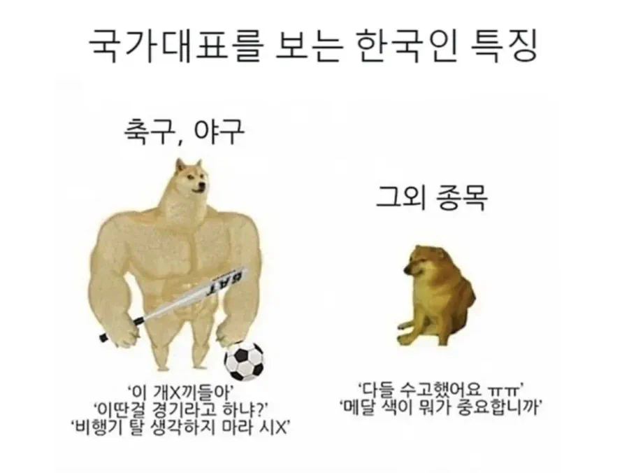 국가대표를 대하는 대한민국 사람들