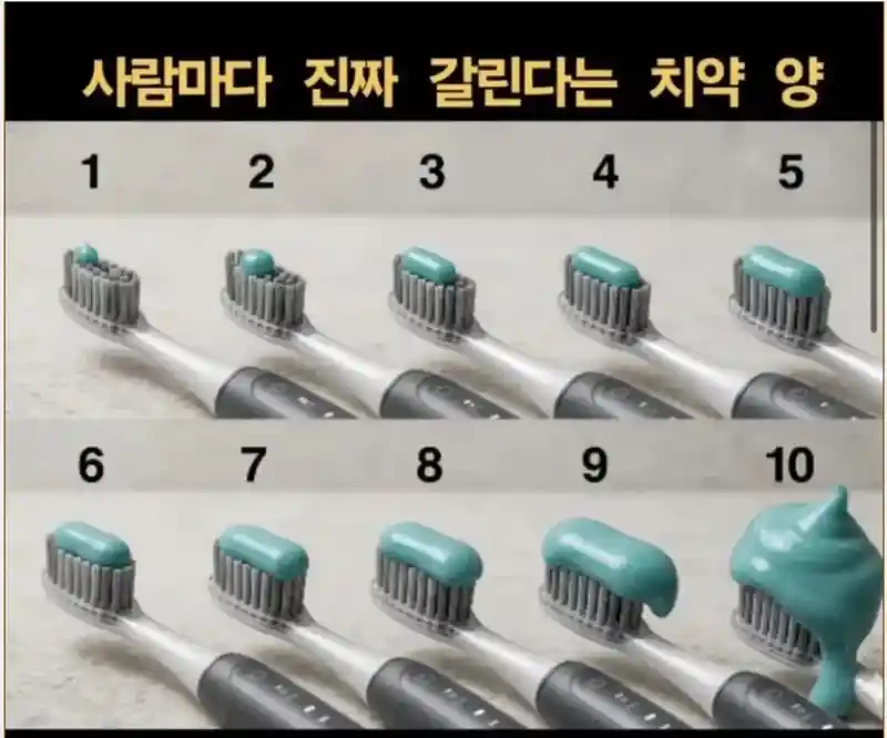 사람마다 다르다는 치약의 양