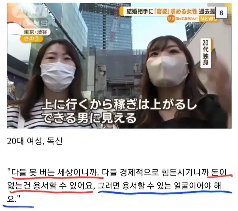 돈 없는 남자도 용서 할 수 있다는 일본 여성