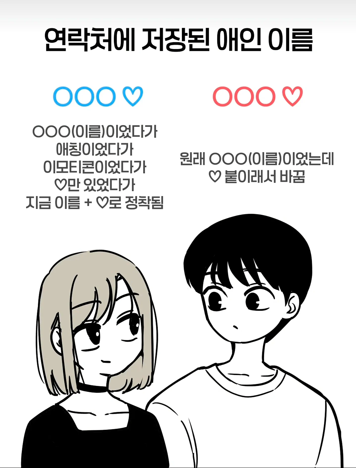 남친 여친 폰번호 저장할 때 특