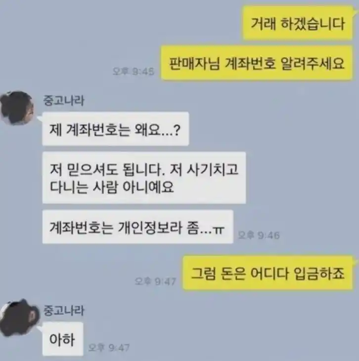 사기 절대 안 칠것같은 중고나라 판매자