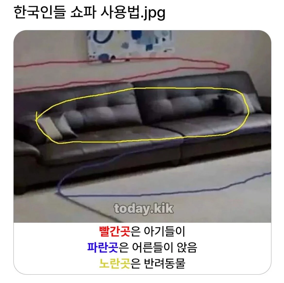 한국인들 쇼파 사용법