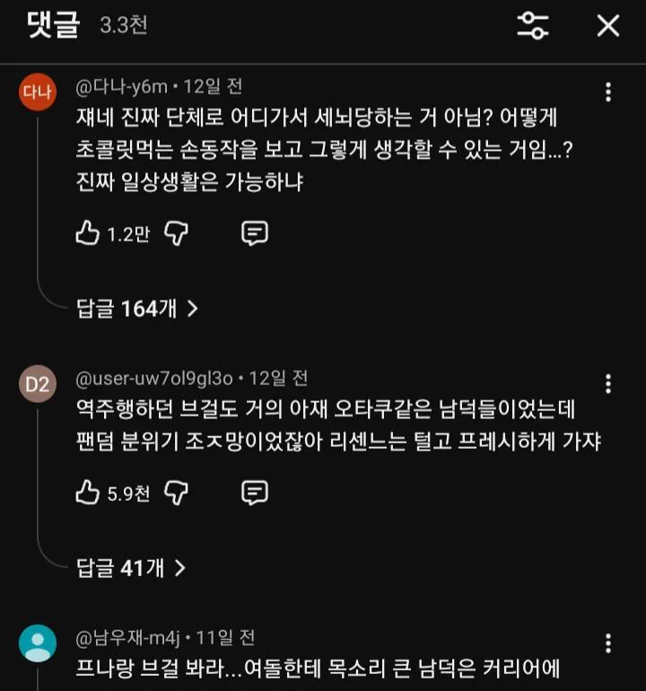 더쿠 여시에서 리센느 유툽 좌표 찍음