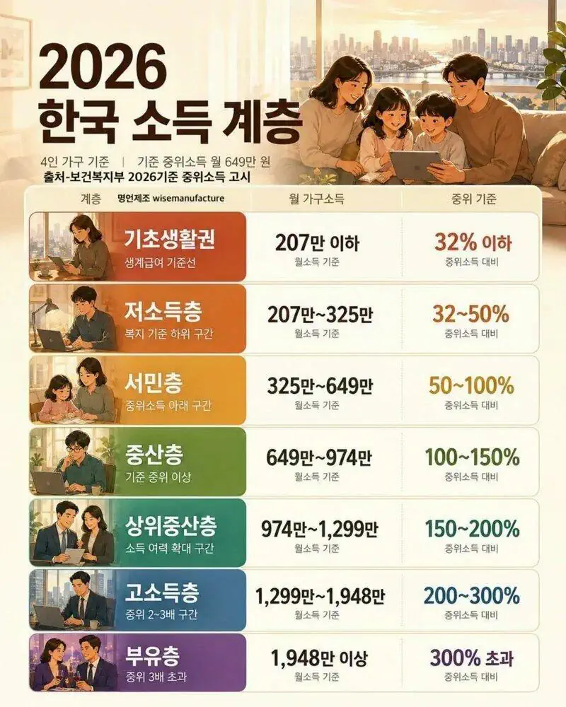 2026 대한민국 소득 계층