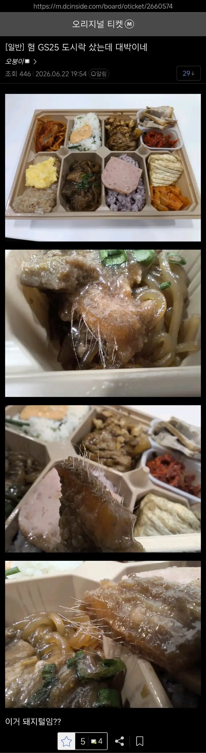 약혐) GS25 돼지털 도시락 산 디시인