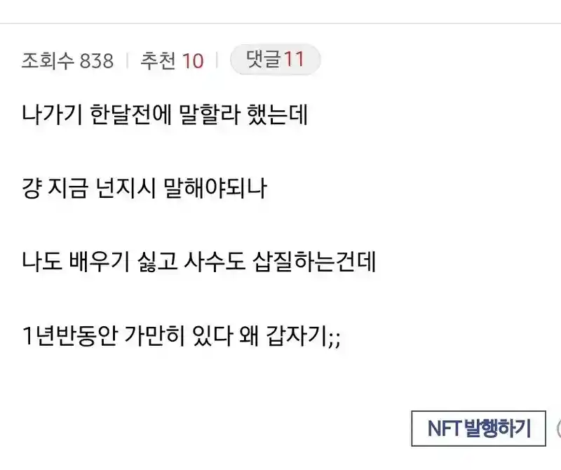 퇴사하려는데 사수가 갑자기 일 알려준다