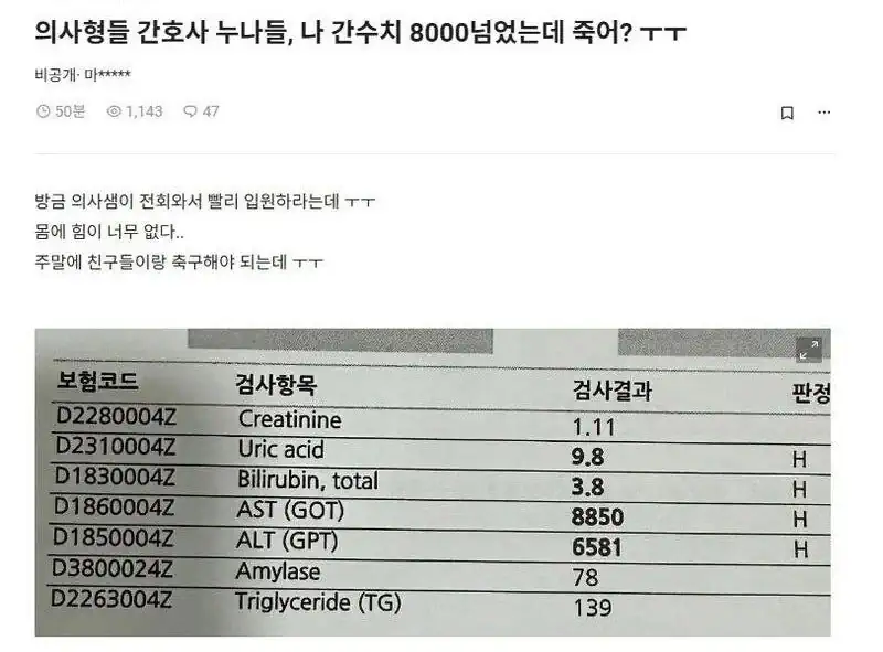 간수치가 높아서 몸에 힘이 없는 사람