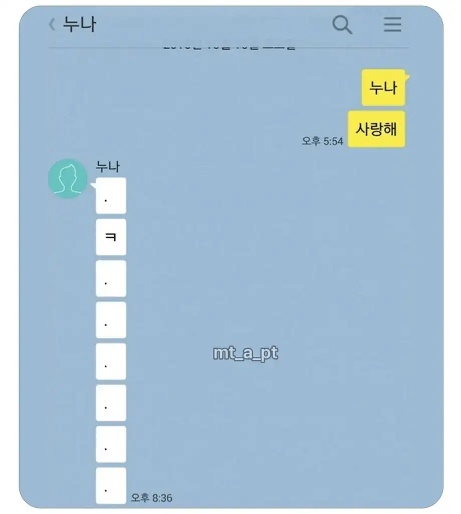 친누나에게 사랑한다고 말하면