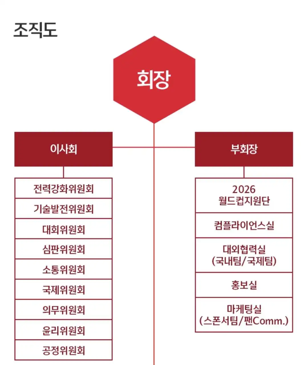 KFA 조직도가 진짜 코미디네요