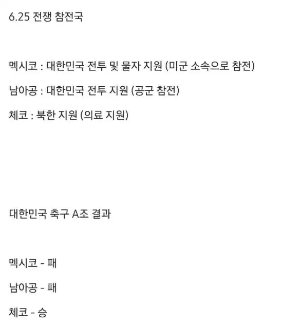 대한민국 축구 조예선 결과