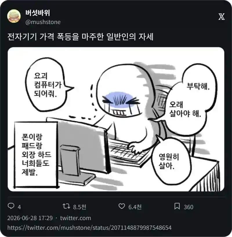 컴퓨터 가격 폭등을 마주한 일반인의 자세