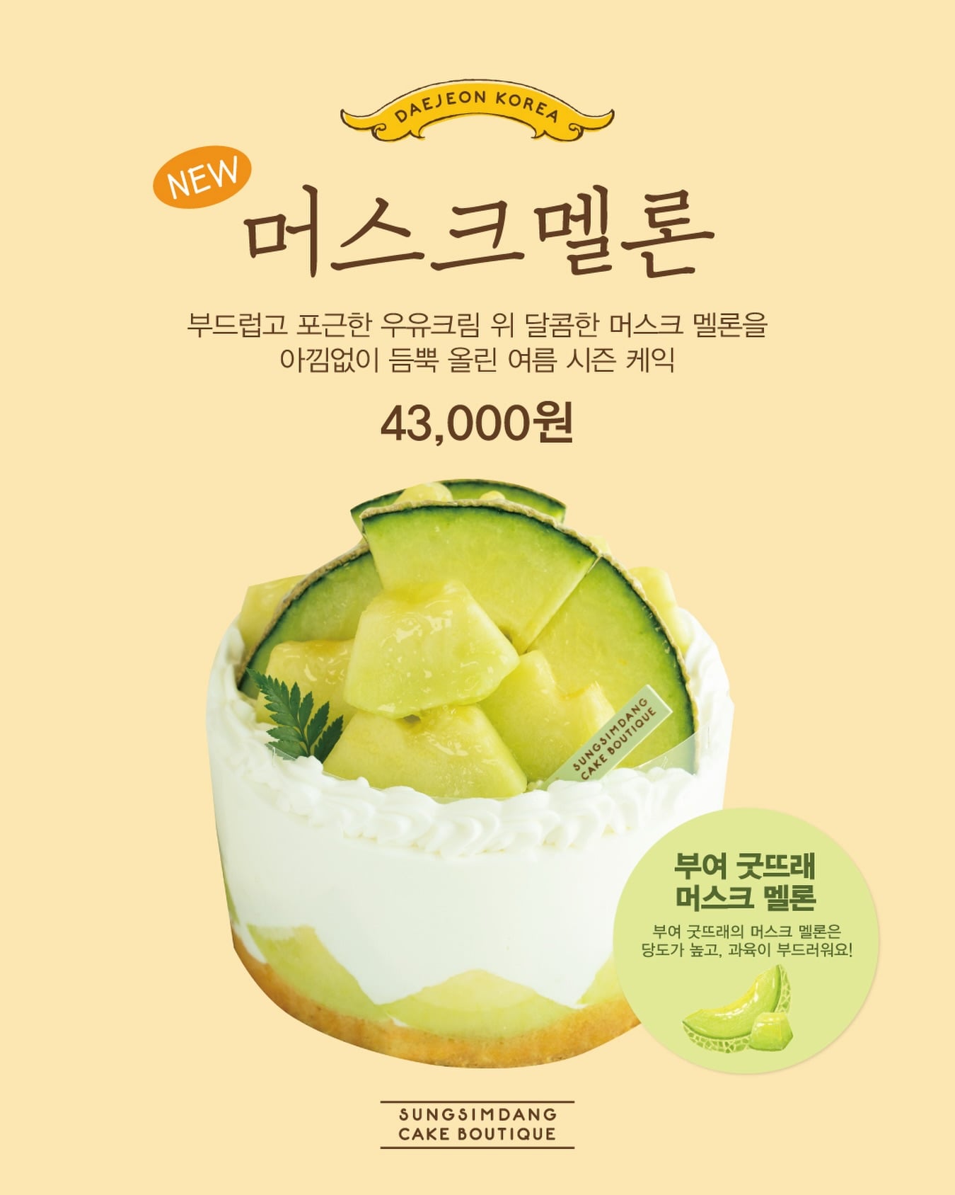 성심당 머스크멜론케익 출시(6/29)