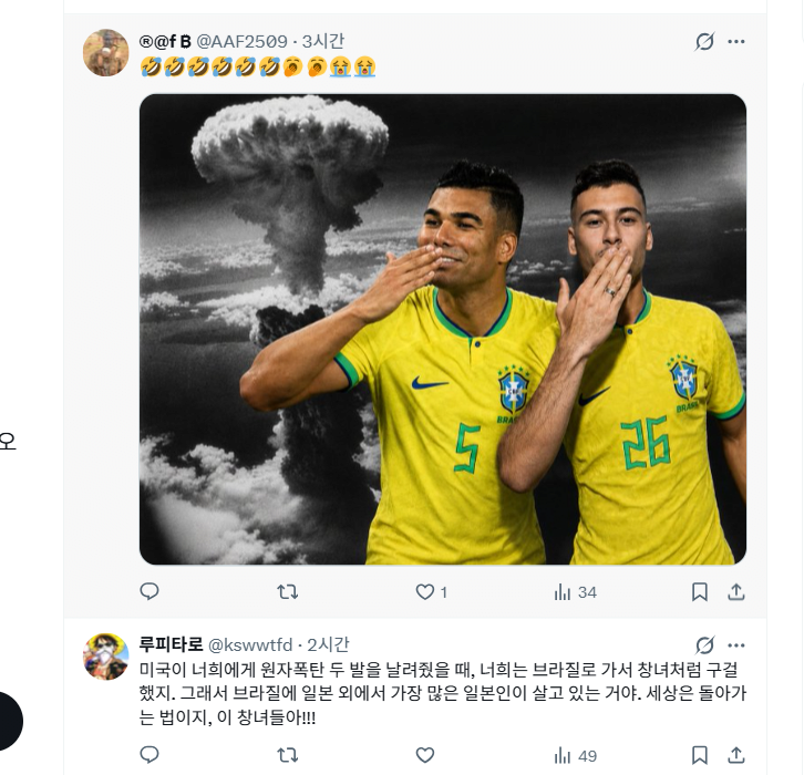 브라질인 트위터 수준