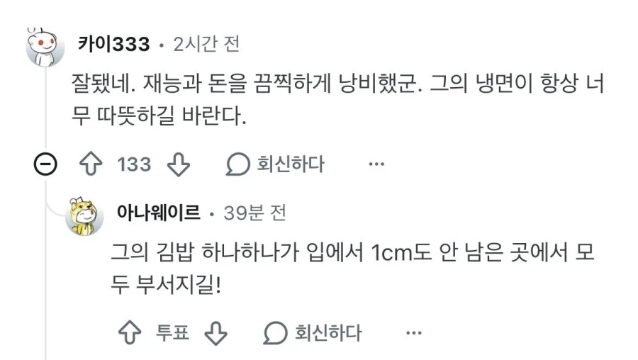 무시무시한 레딧식 한국 욕