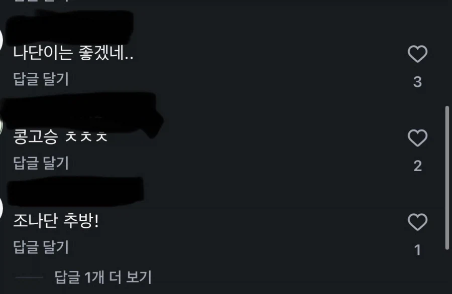 조나단 인스타 댓글창 근황