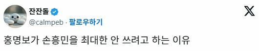 홍명보가 손흥민을 최대한 안 쓰려고 하는 이유