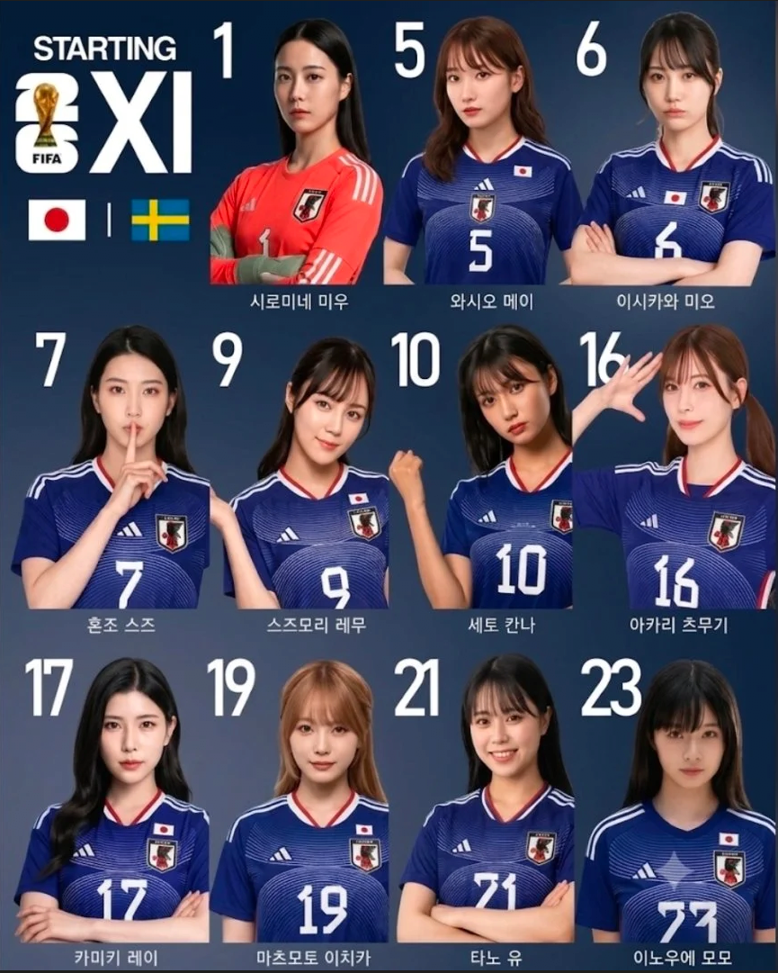 지금 황금시대라는 일본축구 라인업