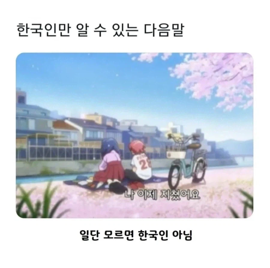 한국인만 알 수 있는 다음말
