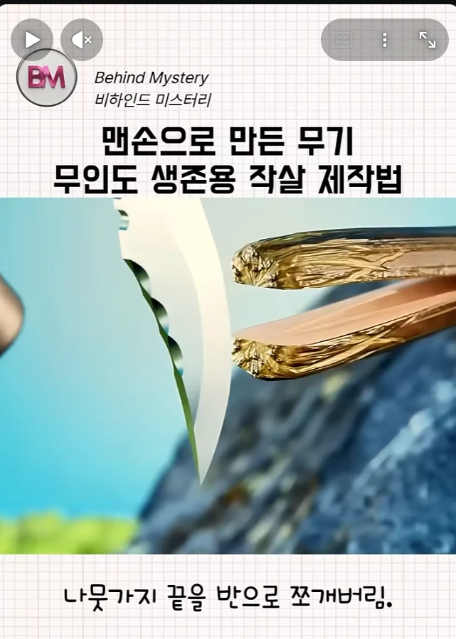 맨손으로 만든 무기 생존용 작살 제작법 에 달린 댓글