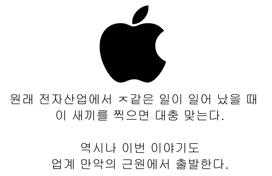 전자제품 산업계에서 애플 이미지 한장요약