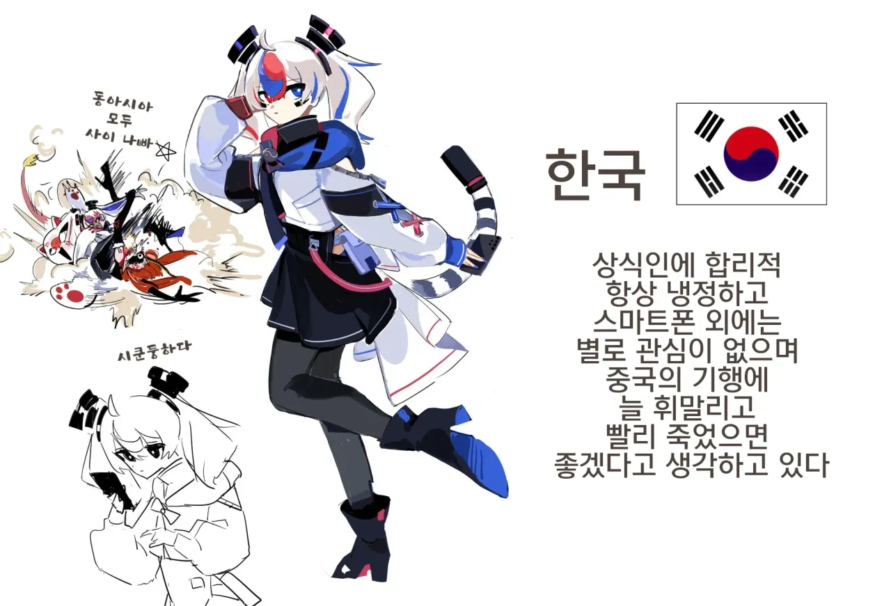 x에서 화제라는 국가별 의인화