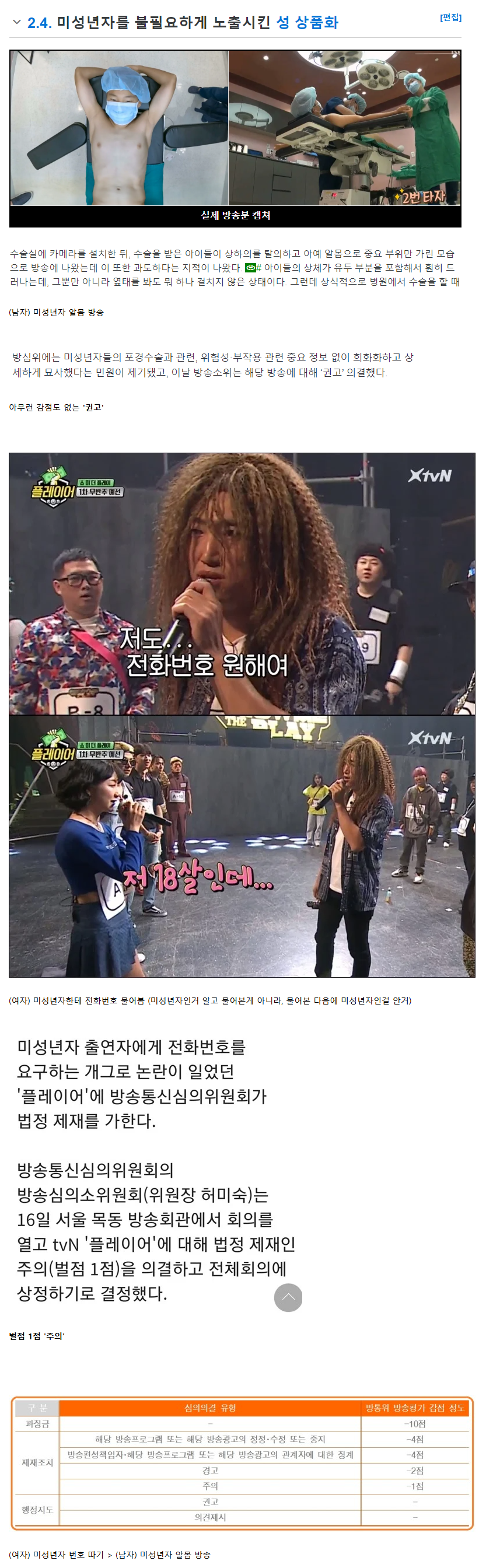 미성년자 알몸 방송 vs 미성년자 번호 따기