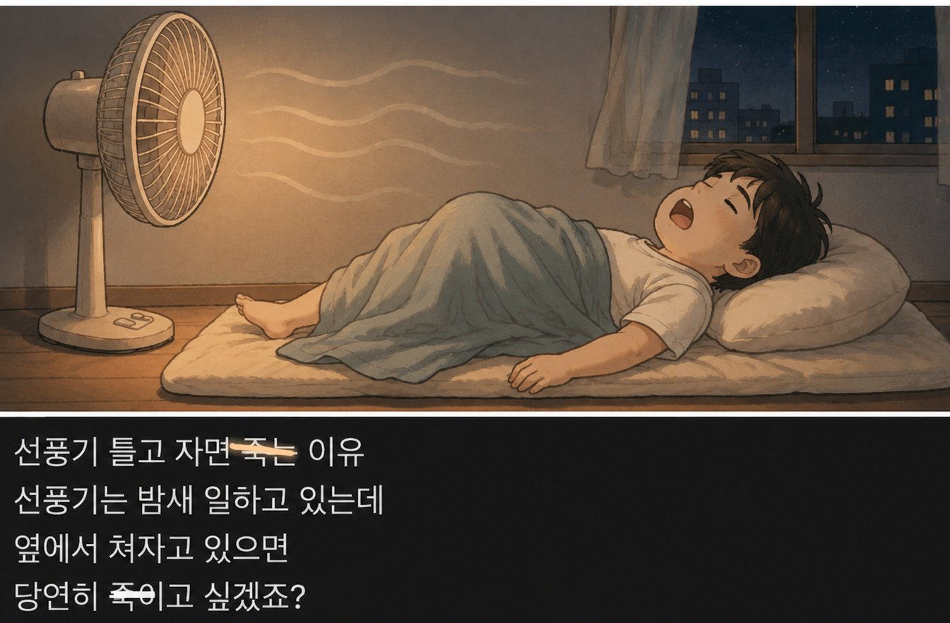 선풍기 틀고 자면 죽는 이유